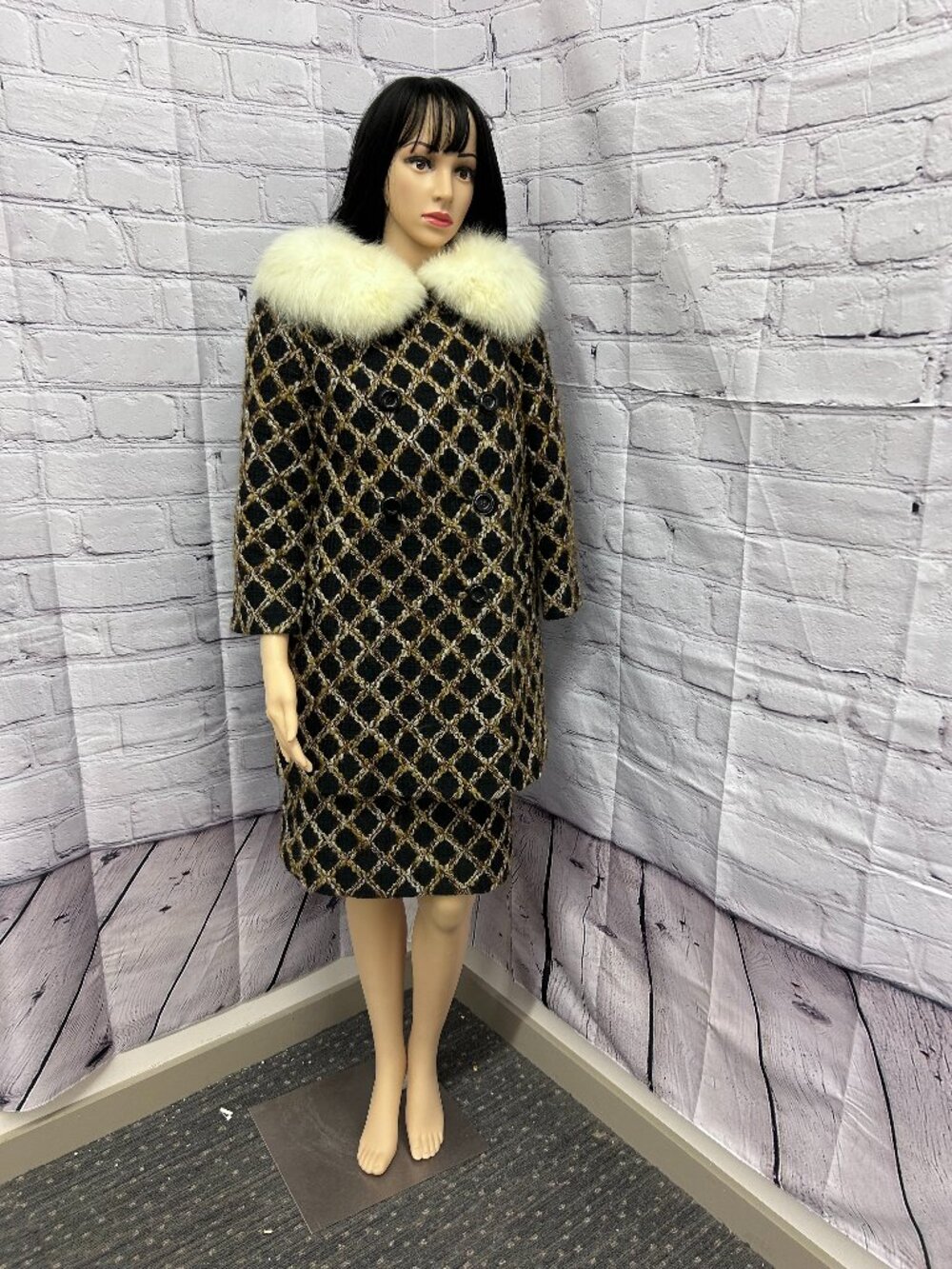 Vintage Textured Wool Dress with Matching Coat.